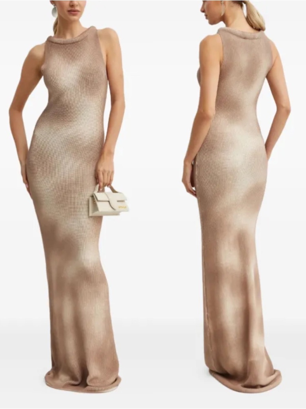 NEW AYA MUSE celes dress in plum white knit maxi medium